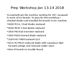 Prep Workshop Jan 13-14 2018