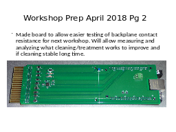 Workshop Prep April 2018 Pg 2
