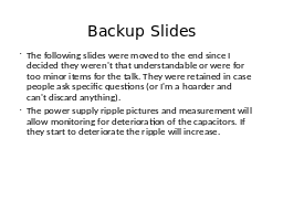 Backup Slides