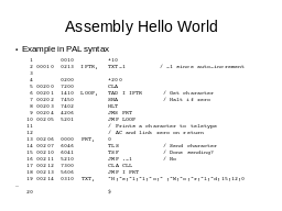 Assembly Hello World