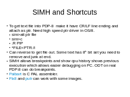 SIMH and Shortcuts